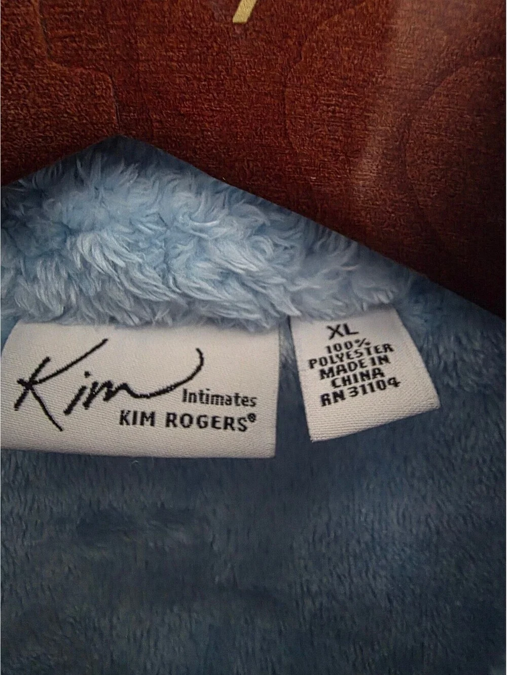 Kim Rogers XL Light Blue Plush Fleece Robe with Zip Front